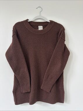 Hippie Rose Brown Waffle-Knit Sweater